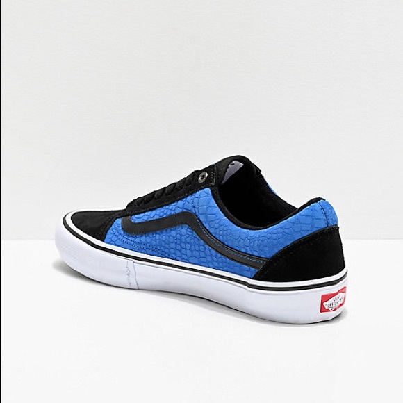 vans old skool pro zorilla blue crocodile skate shoes